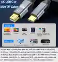 Cable Tipo C A Mini Display Port 4k X 60hz (funciona En Una Sola Dirección)