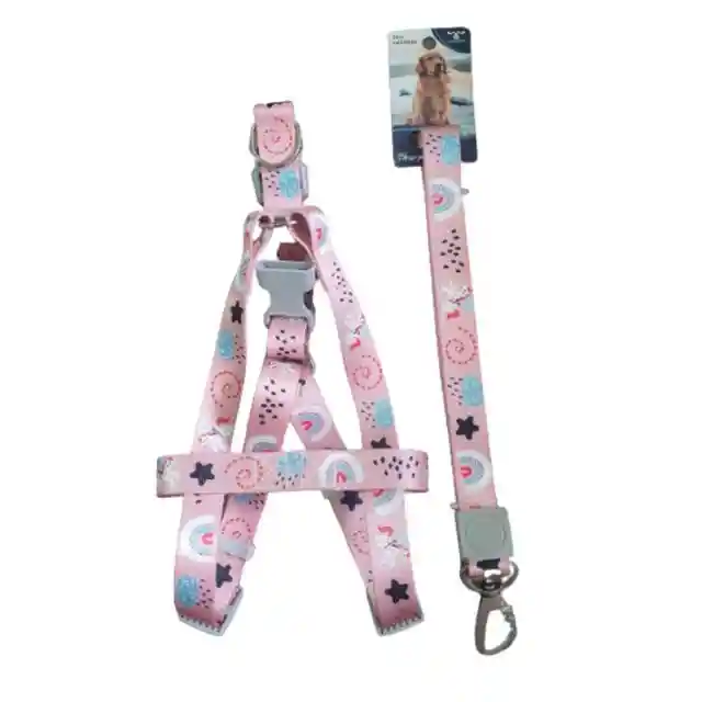 Pechera De Dibujos Con Correa Perro Mediano