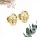 Topos Aretes Virgen Milagrosa Oro Laminado 18k