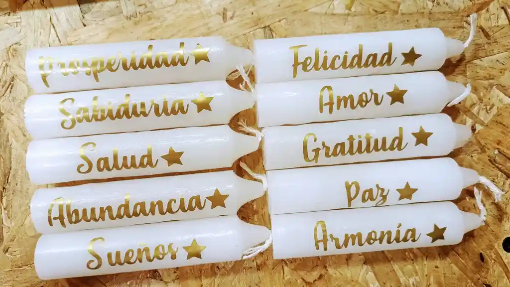 Velitas Navideñas Con Propósitos (10 Velas Tipo Jumbo Con Propósitos)