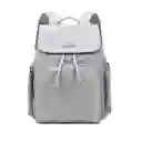 Pañalera Morral Multifuncional Gris Solapa Con Cierre De Cuerdas, Con Cierre Magnético Seguro, De Gran Capacidad , Hecha En Tela Resistente Al Agua Y Bolsillos Térmicos - Colorlife