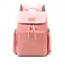 Pañalera Morral Multifuncional Rosada Solapa Con Cierre De Cuerdas, Con Cierre Magnético Seguro, De Gran Capacidad , Hecha En Tela Resistente Al Agua Y Bolsillos Térmicos - Colorlife