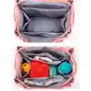 Pañalera Morral Multifuncional Rosada Solapa Con Cierre De Cuerdas, Con Cierre Magnético Seguro, De Gran Capacidad , Hecha En Tela Resistente Al Agua Y Bolsillos Térmicos - Colorlife