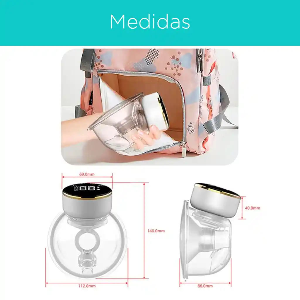 Extractor Blanco De Leche Manos Libres Eléctrico, Ajustable A 3 Modos Y 9 Niveles De Succión, Capacidad De 180ml Con Pantalla Táctil Led
