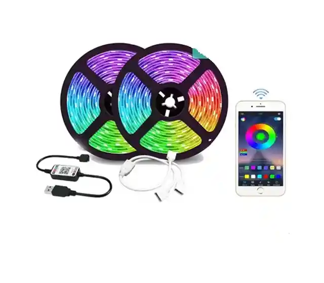 Cinta Flexible Luces Led 20m + Control Bluetooth Multicolor