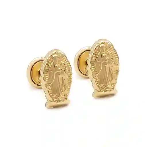 Topos Aretes Virgen Guadalupe Oro Laminado 18k