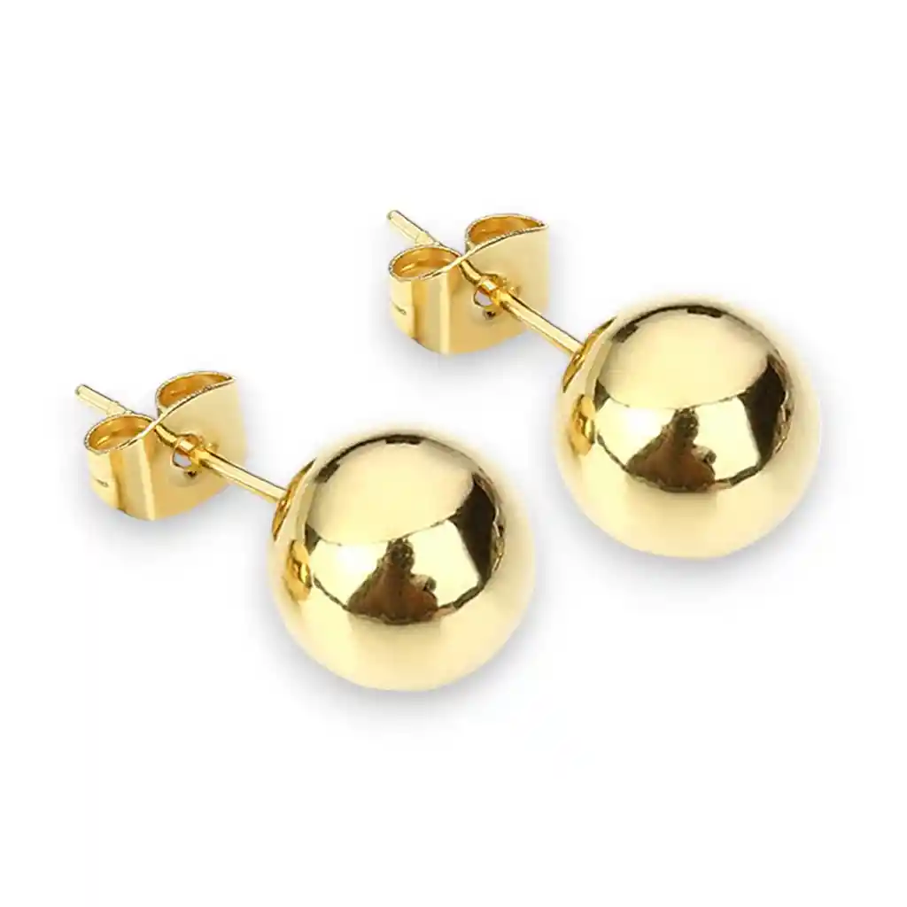 Topos Aretes Balin 8mm Oro Laminado 18k