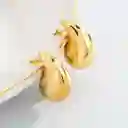 Aretes Gota Chunky Acero Dorado Grande