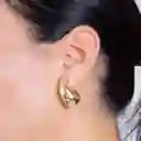Aretes Gota Chunky Acero Dorado Grande