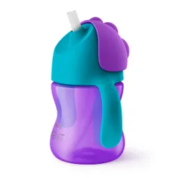 Vaso Morado Pequeño Con Agarradera, Pitillo Y Tapa, Pitillo Flexible Y Suave Que No Lastima A Tu Bebé, Diseño En Piezas De Fácil Ensamble Para Una Limpieza Completa Y Fácil - Philips Avent
