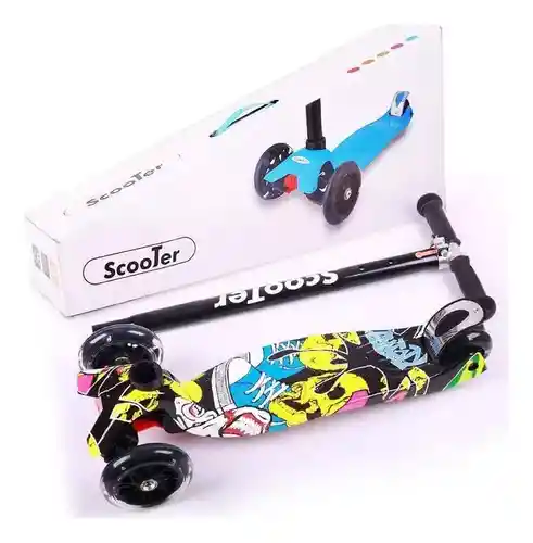 Scooter Patineta Para Niños Ajustable Multicolor