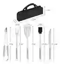 Set Kit Basic De Asado Bbq En Acero Inoxidable Con Estuche