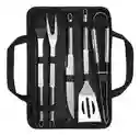 Set Kit Basic De Asado Bbq En Acero Inoxidable Con Estuche