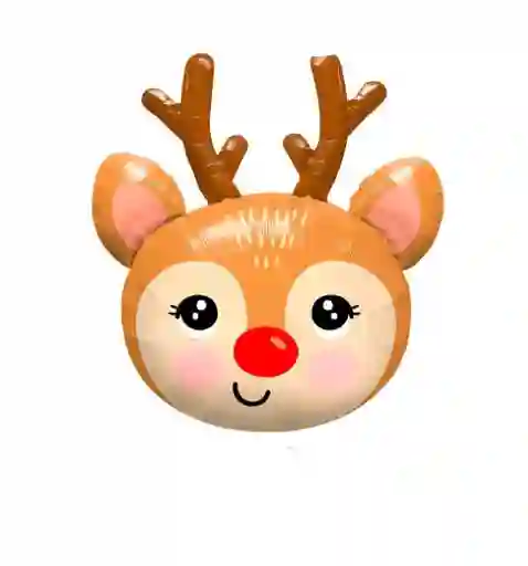 Globo Metalizado Con Cara De Reno, Para Navidad, Año Nuevo