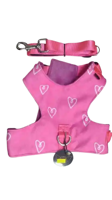 Pechera Ajustable Corazones Rosado Talla M