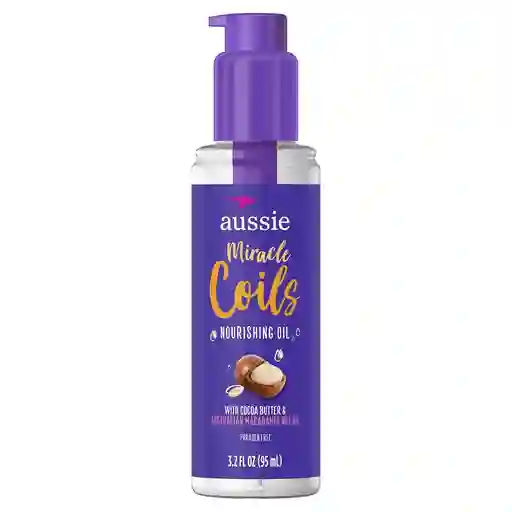 Aussie Miracle Coils Aceite Nutritivo Sin Enjuague, 3.2 Fl Oz /95 Ml