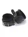 Esposas Efecto Cuero - Negras - Interior Peluche -