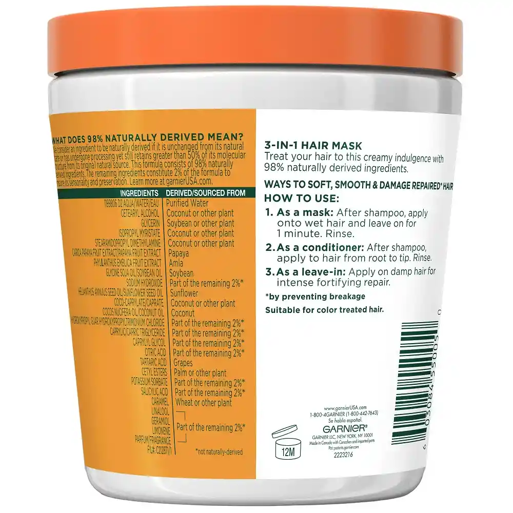 Garnier Fructis Mascarilla Papaya Cabello Seco Y Danado 400ml