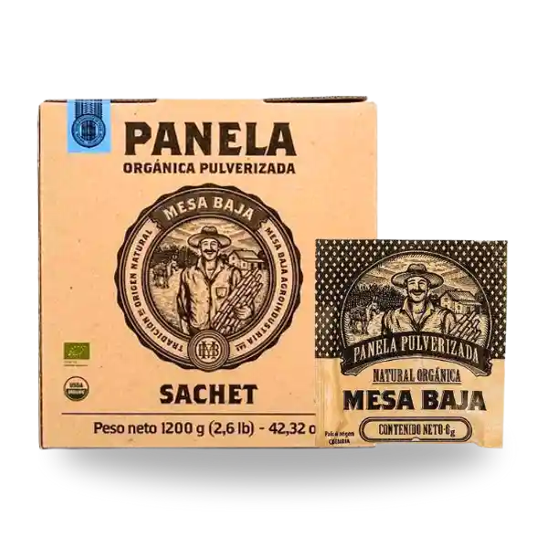 Panela Orgánica. Sachet 50 Sobres Caja