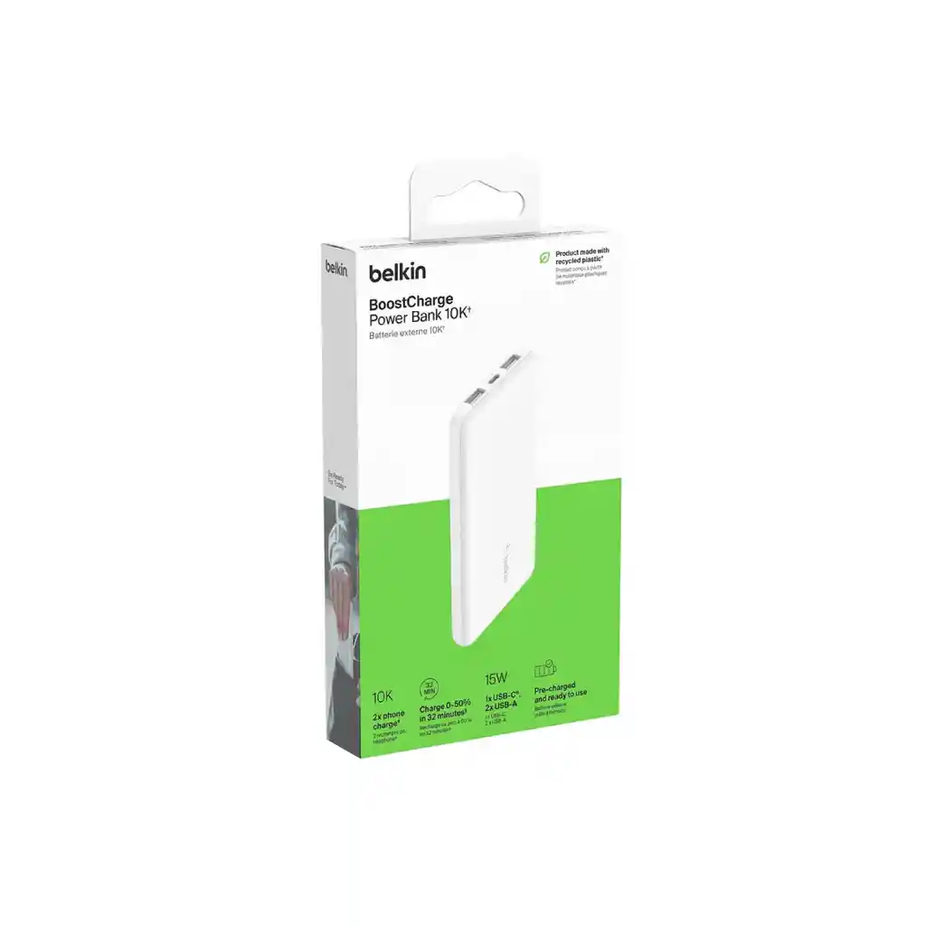 Powerbank Belkin 10000mha Bpb011btwh Blanco