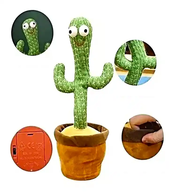 Cactus Bailarín Toy Imita Voz Sonidos Recargable Usb