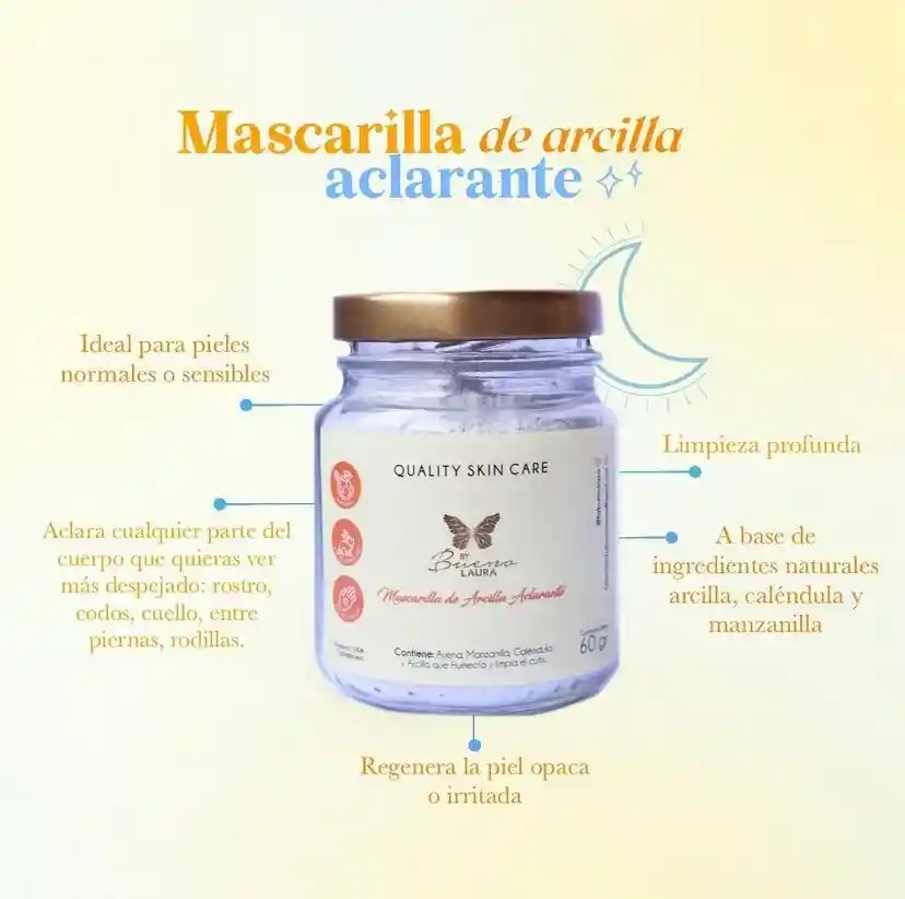 Mascarilla Arcilla Aclarante / Todo Tipo De Piel