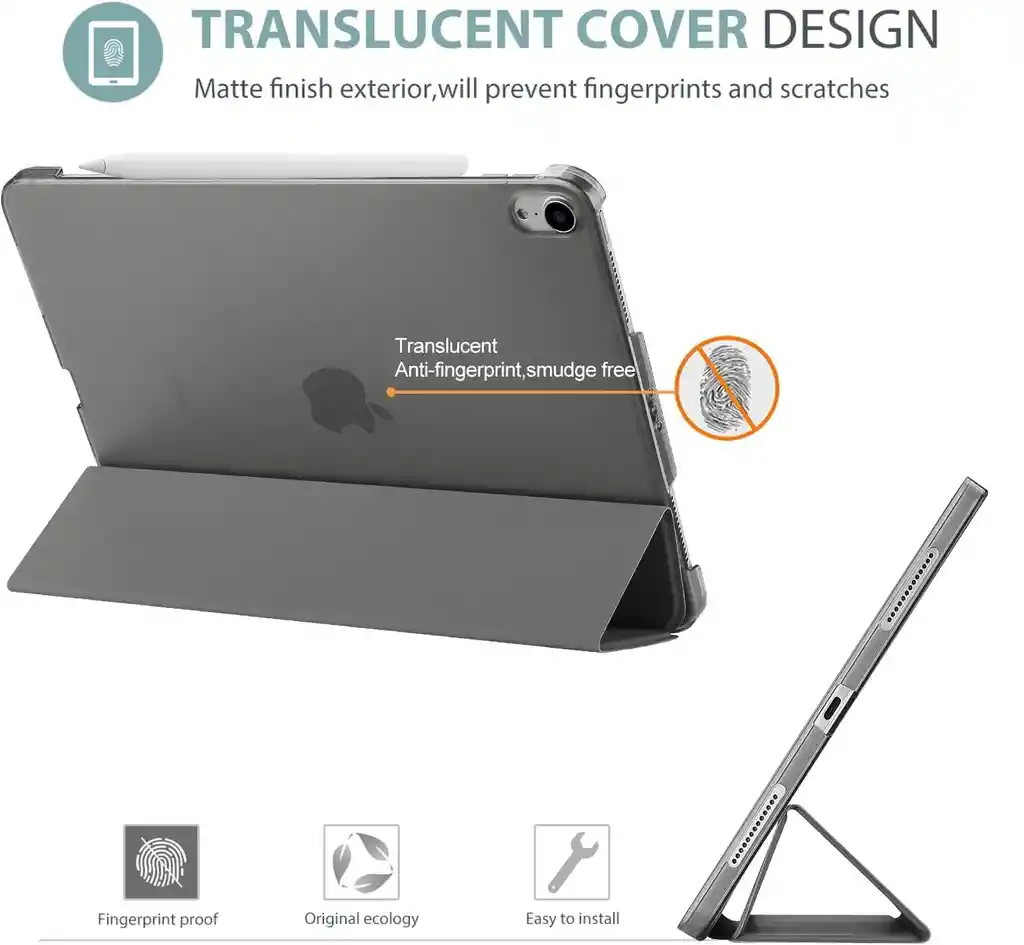 Estuche Protector Smart Case Para Ipad Air 11 Chip M2 6ta Gen - Gris