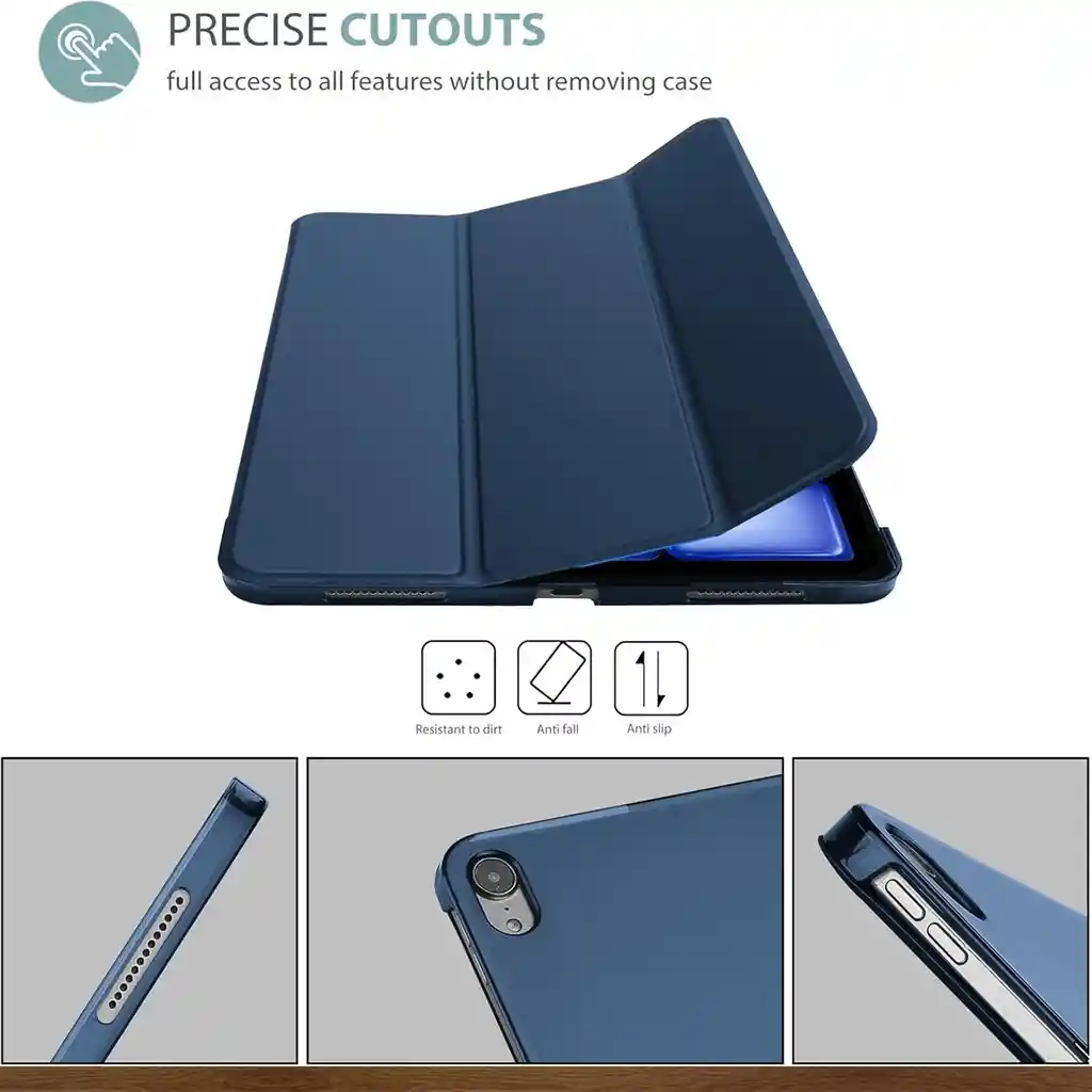 Estuche Protector Smart Case Para Ipad Air 11 Chip M2 2024 Y Ipad Air 11 Chip M3 2025 - Azul