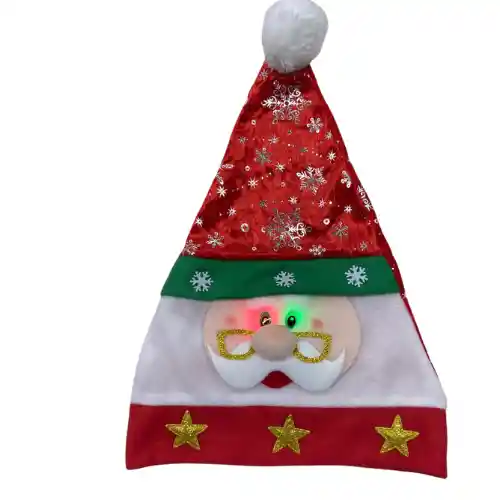 Gorro Navideño De Papa Noel Con Luces