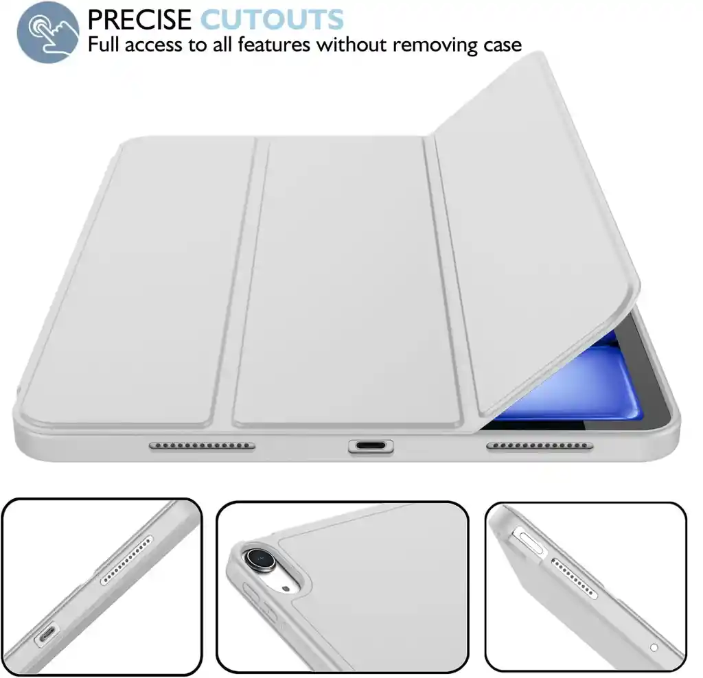 Estuche Protector Smart Case Para Ipad Air 11 Chip M2 6ta Gen En Tpu - Gris