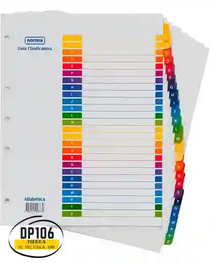 Guía Separadora Alfabética De Cartulina 105