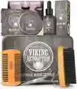 Kit Cuidado Barba Cepillo Aceite Cera Peine Tijeras Viking Revolution