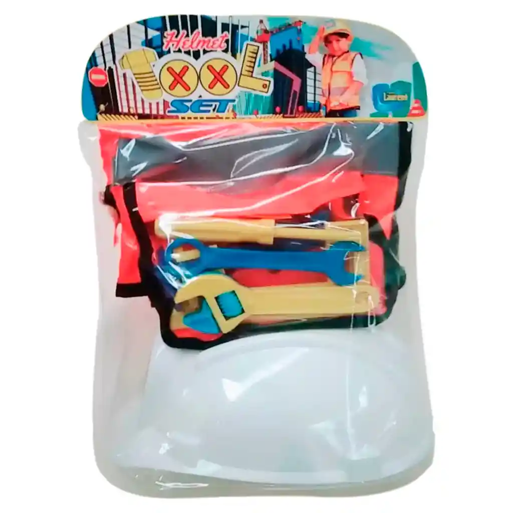 Set Juego De Ingeniero Chaleco Herramientas + Casco Niños