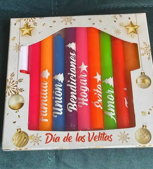 Velas Navideñas Decoradas - Dia De Velitas X 10 Und