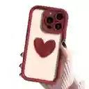 Funda Forro Estuche Case Protector Para Iphone 15 Corazon Rojo