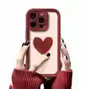 Funda Forro Estuche Case Protector Para Iphone 15 Corazon Rojo