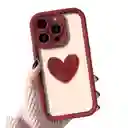 Funda Forro Estuche Case Protector Para Iphone 15 Corazon Rojo
