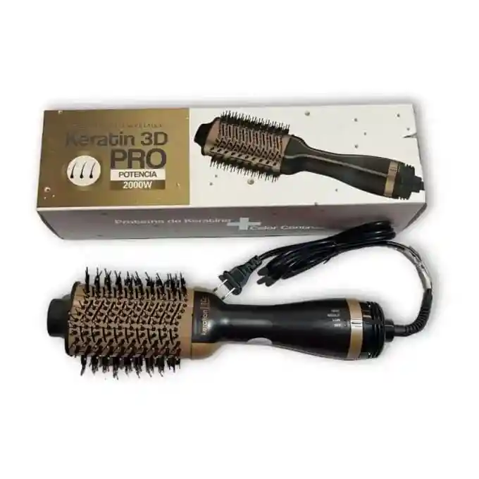 Cepillo / Secador Especial Cabello Seco Y Húmedo Keratin 3d Pro 2000w Godx-01