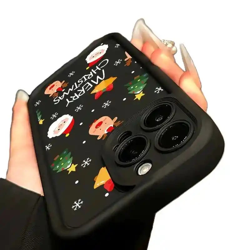 Forro Para Iphone 14 Pro Navidad Negro
