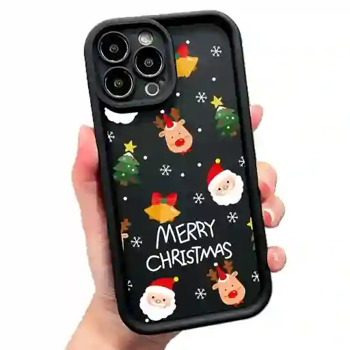 Forro Para Iphone 14 Pro Navidad Negro