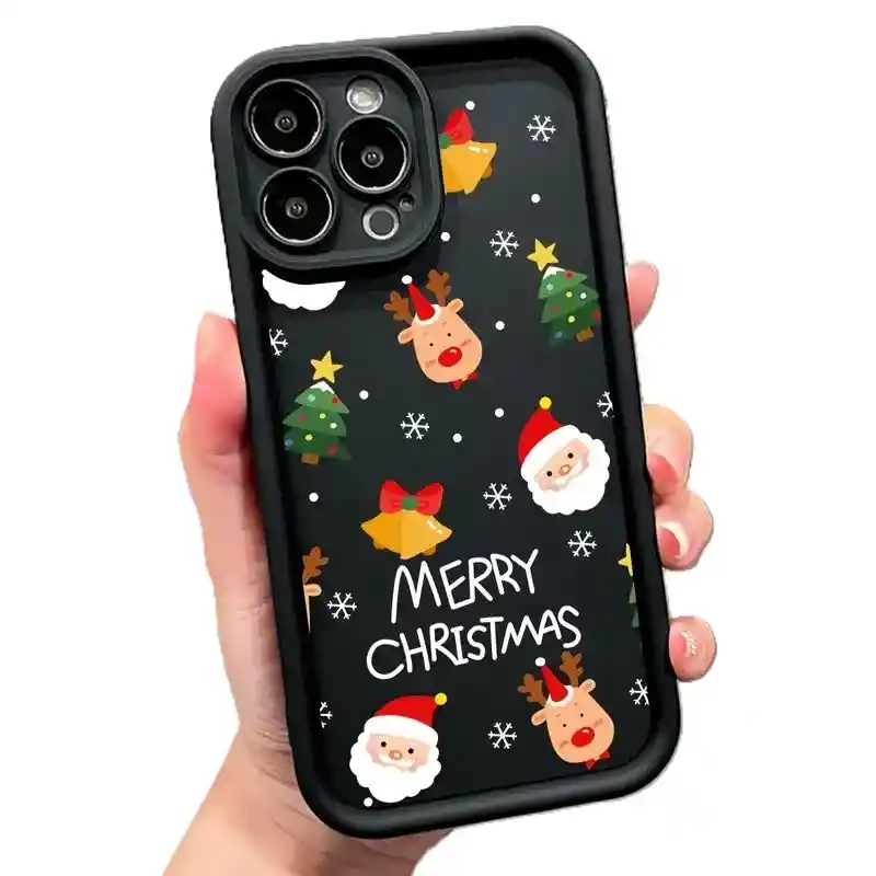 Forro Para Iphone 14 Pro Navidad Negro