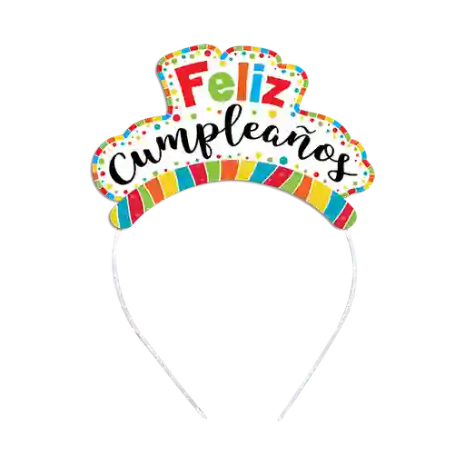 Tiara Multicolor Feliz Cumpleaños *3