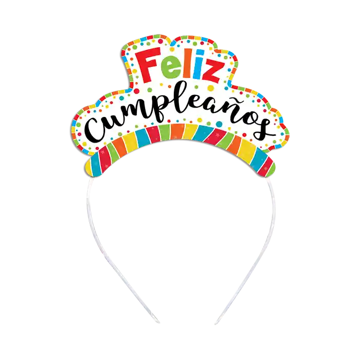 Tiara Multicolor Feliz Cumpleaños *3