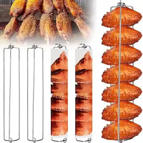 1x Rack Soporte Asador Para Alitas Pollo Bbq Asador Barril Parrilla Horno