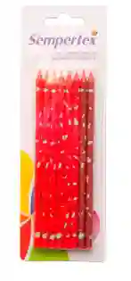 Vela Terrazo Rojo X8