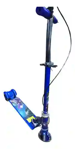 Scooter Para Niños Pequeños Luces Ruedas Metalica Plegable Azul