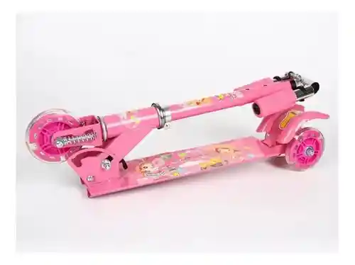 Scooter Para Niños Pequeños Luces Ruedas Metalica Plegable Rosa