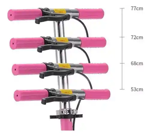 Scooter Para Niños Pequeños Luces Ruedas Metalica Plegable Rosa