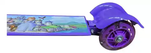 Scooter Para Niños Pequeños Luces Ruedas Metalica Plegable Morado