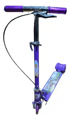 Scooter Para Niños Pequeños Luces Ruedas Metalica Plegable Morado